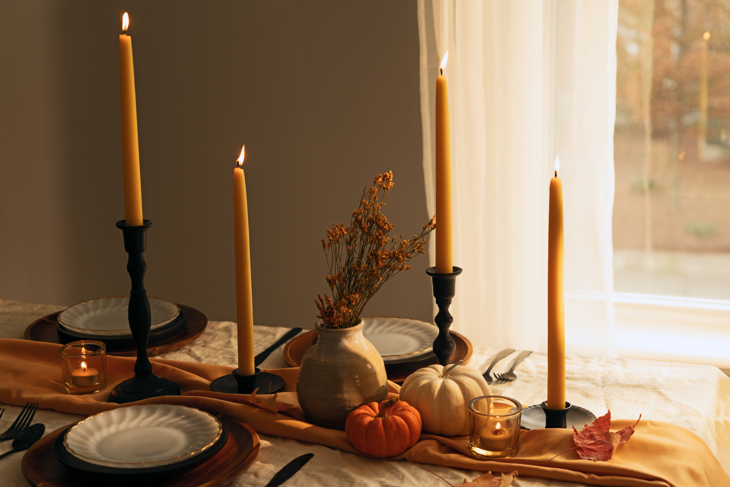 Hand-Dipped Beeswax Taper Candles – Bulk 4-Pair Bundle by Bluecorn Candles