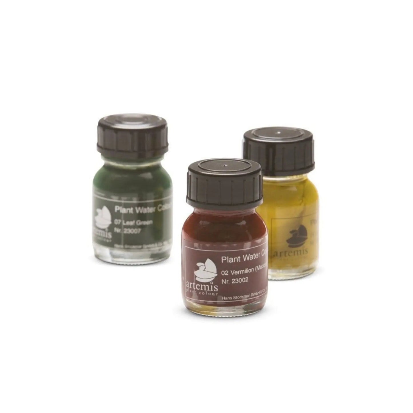 Natural plant-based watercolor paints in glass jars ready for use