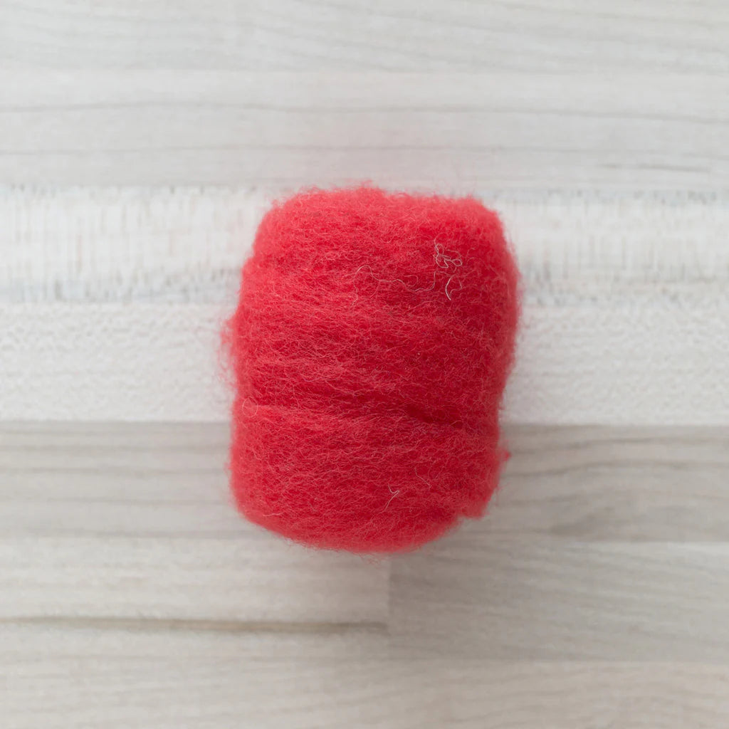 Felter’s Fleece Merino-Suffolk Mix for Dry and Wet Felting in Cardinal Red
