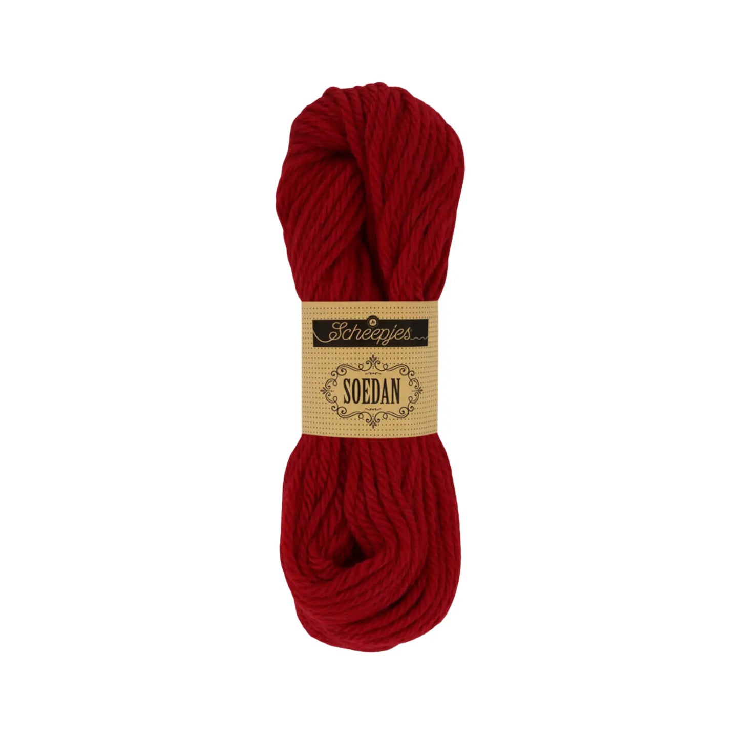 Carmine Red 1392 wool doll hair yarn in a deep red hair shade for Waldorf dolls.
