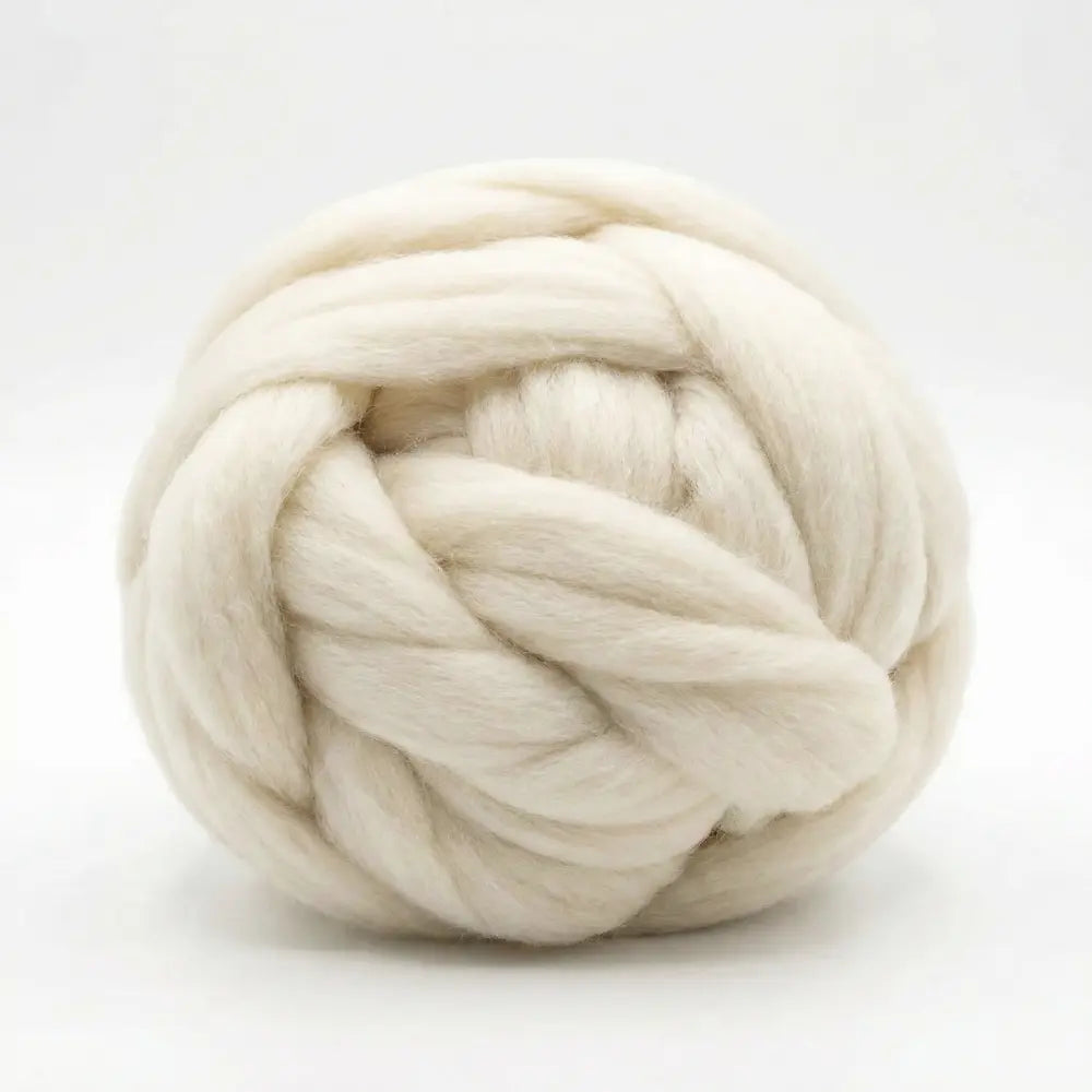 Undyed Cheviot wool combed top spinning fiber natural cream