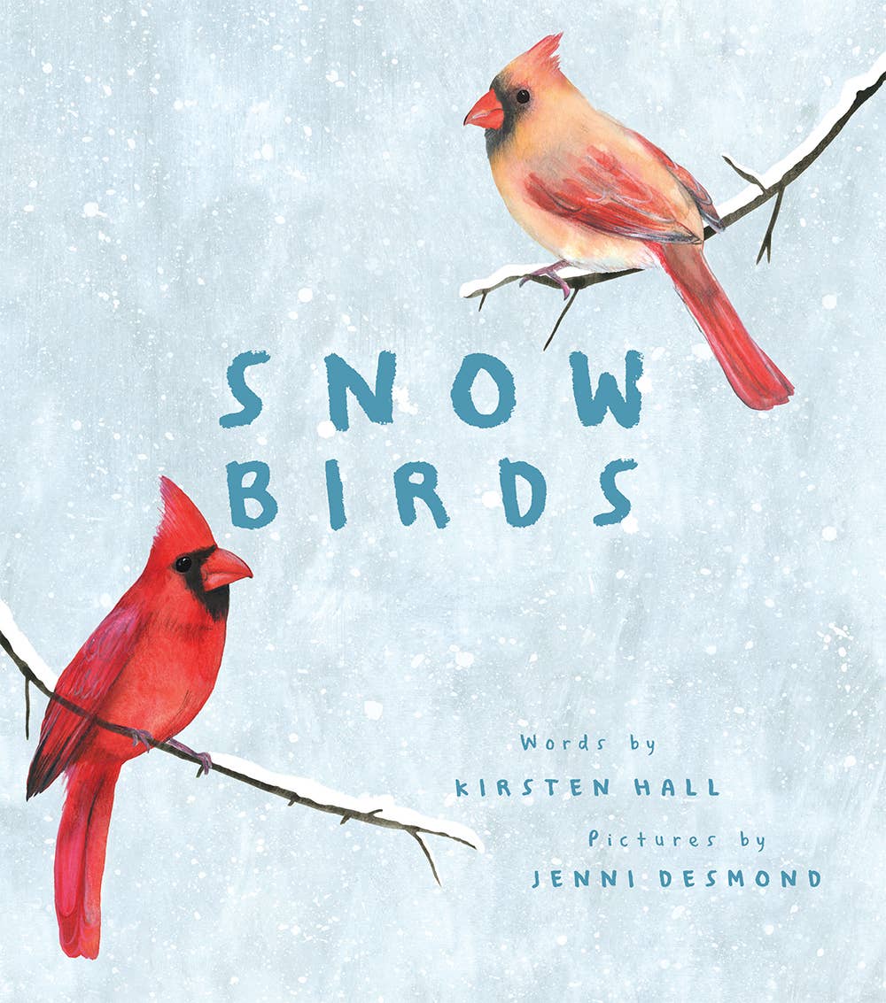 Book cover of 'Snow Birds' with red cardinals on a snowy background