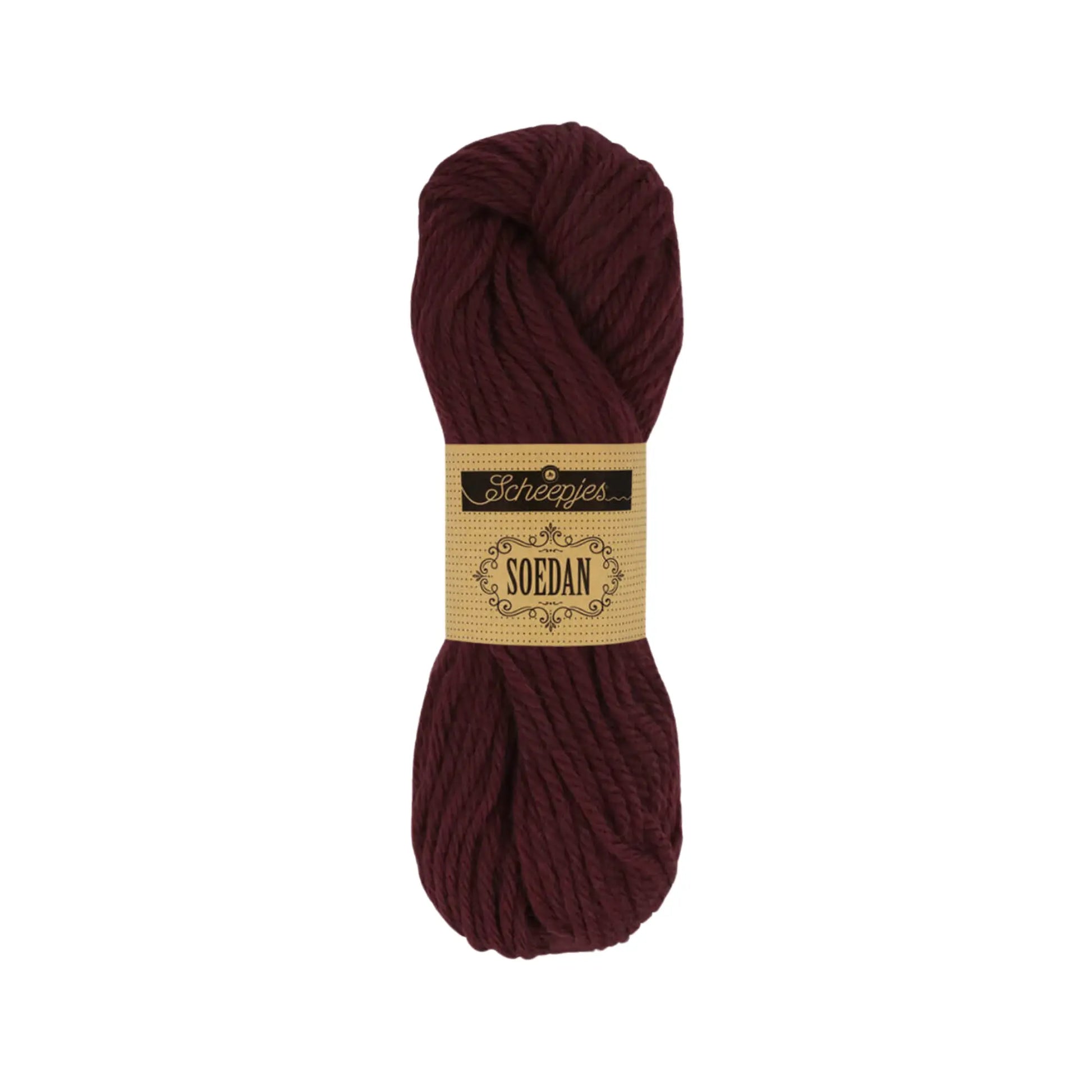 Chocolate Brown 1375 wool doll hair yarn in a rich dark brown shade for handmade dolls.