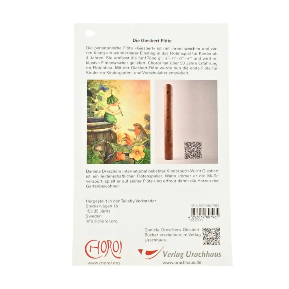 Choroi flute packaging with text and images on a white background