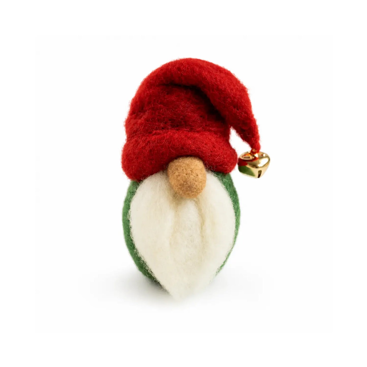 a wool felted gnome from a felting kit