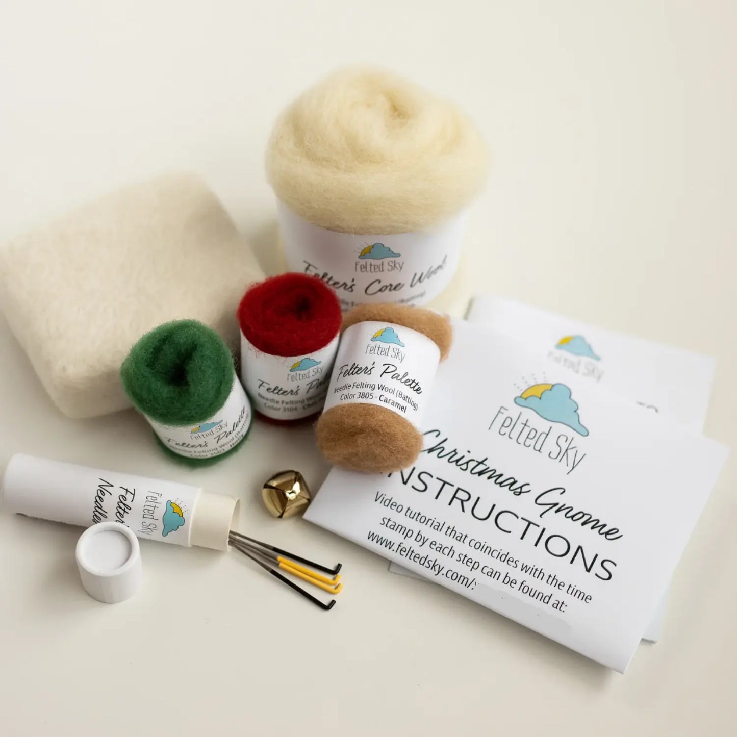 Christmas Gnome Mini Needle Felting Kit