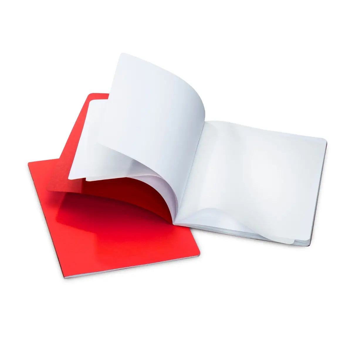 Orange portrait blank Waldorf main lesson book with open white pages