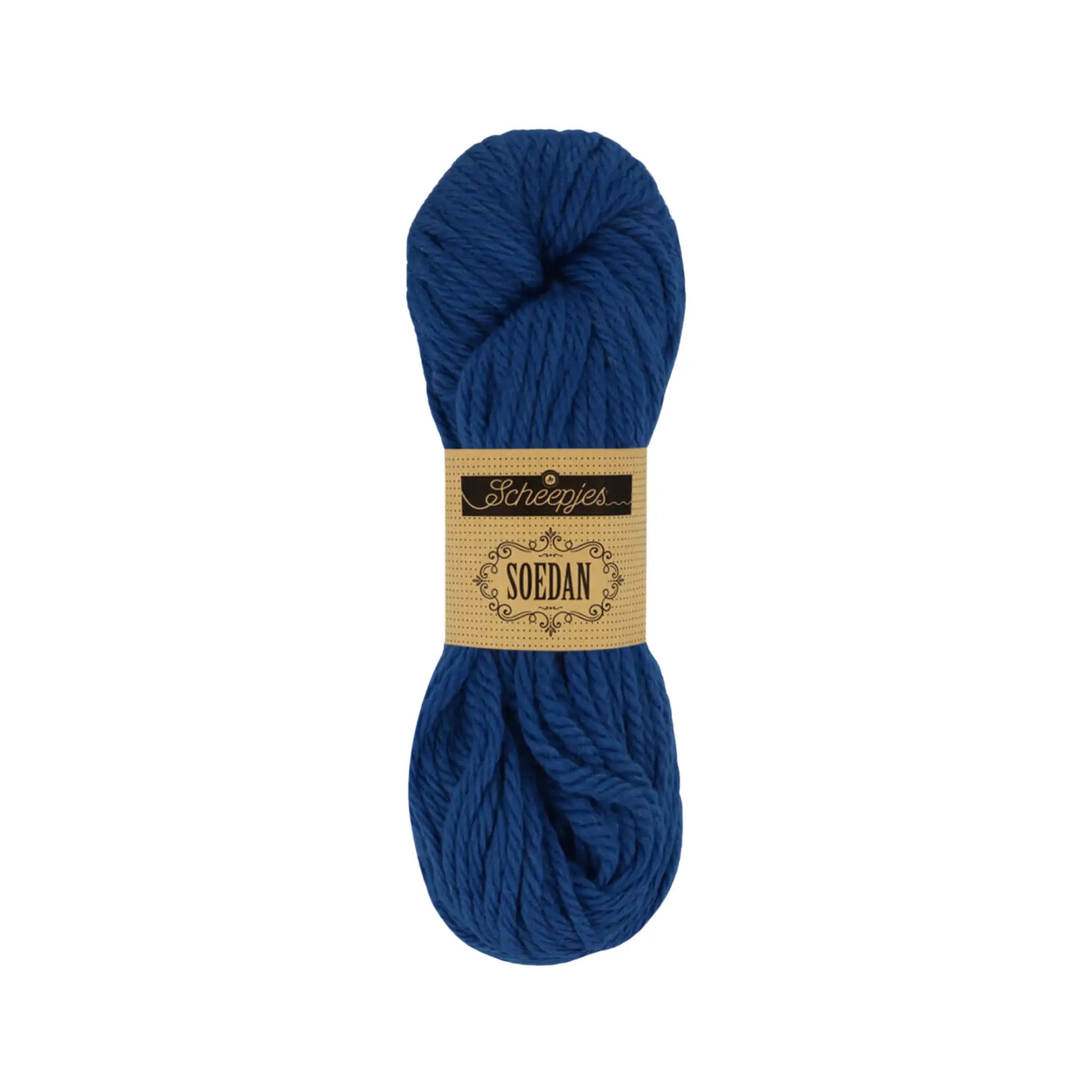 Cobalt Blue Scheepjes Soedan wool yarn for knitting, crochet, felting, weaving, and natural crafts.