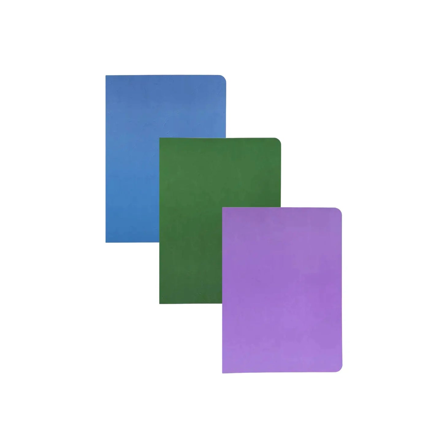 Large Waldorf Main Lesson Books in cool colors blue, green, purple