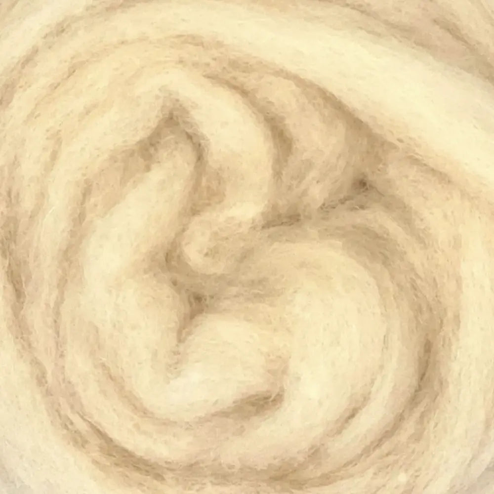 close-up of Corriedale wool silver in sandstone