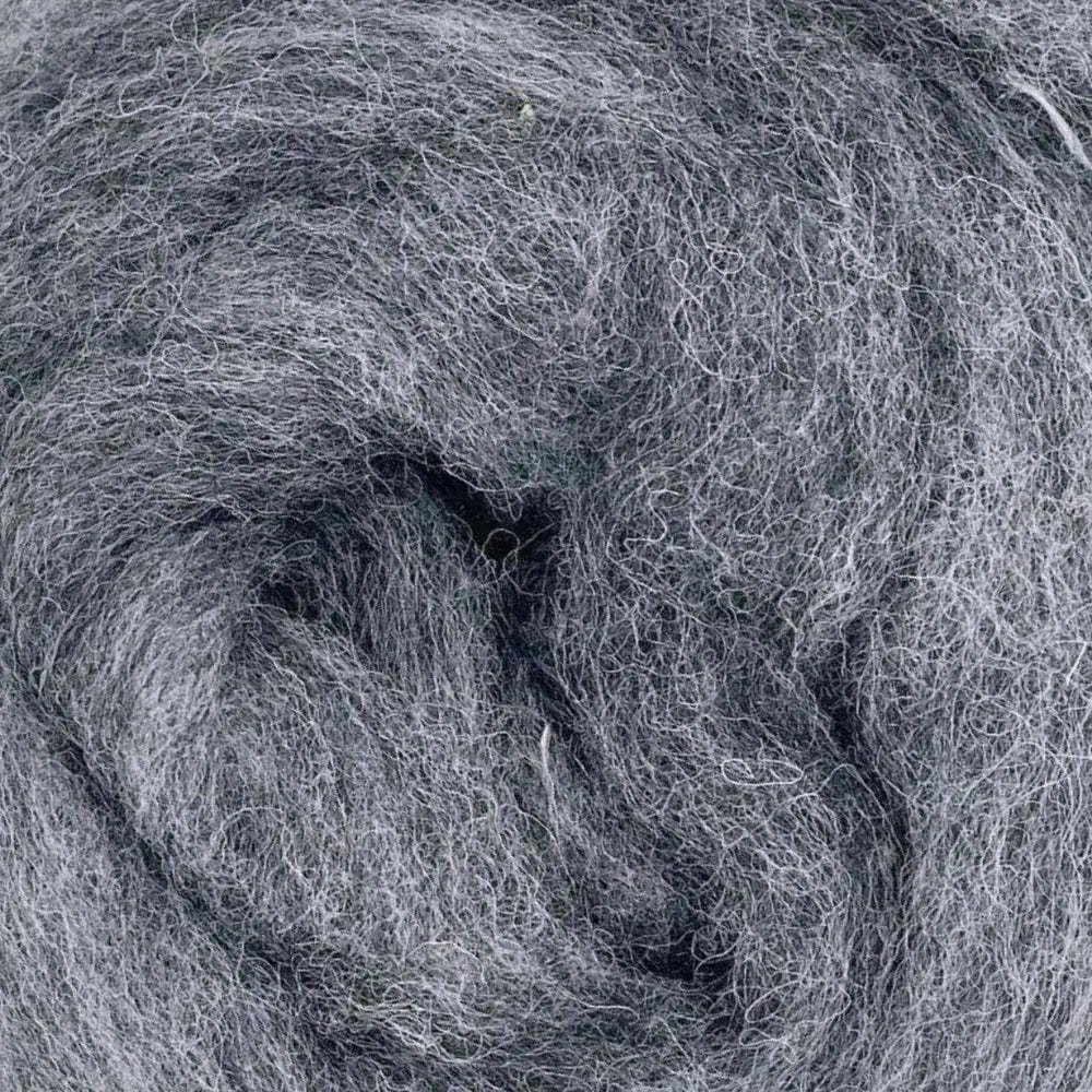 close-up of Corridale wool sliver in tornado