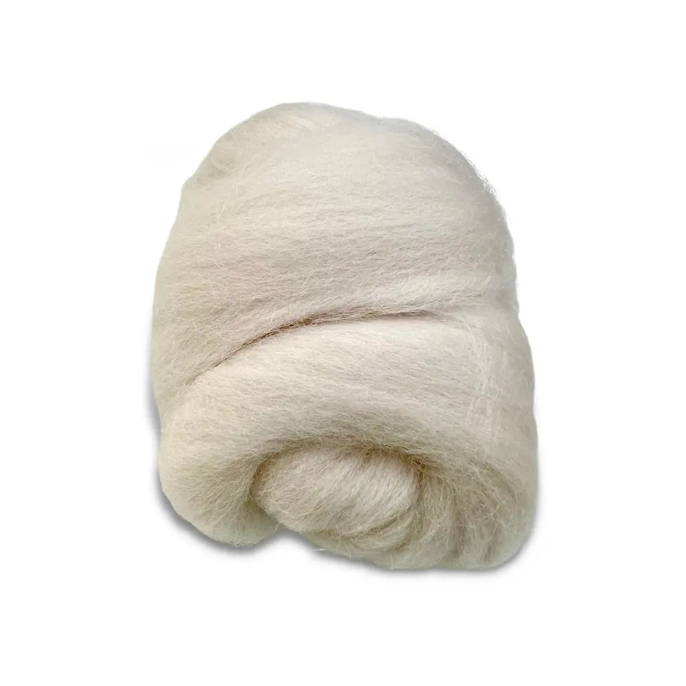 Corriedale wool top in lightening white