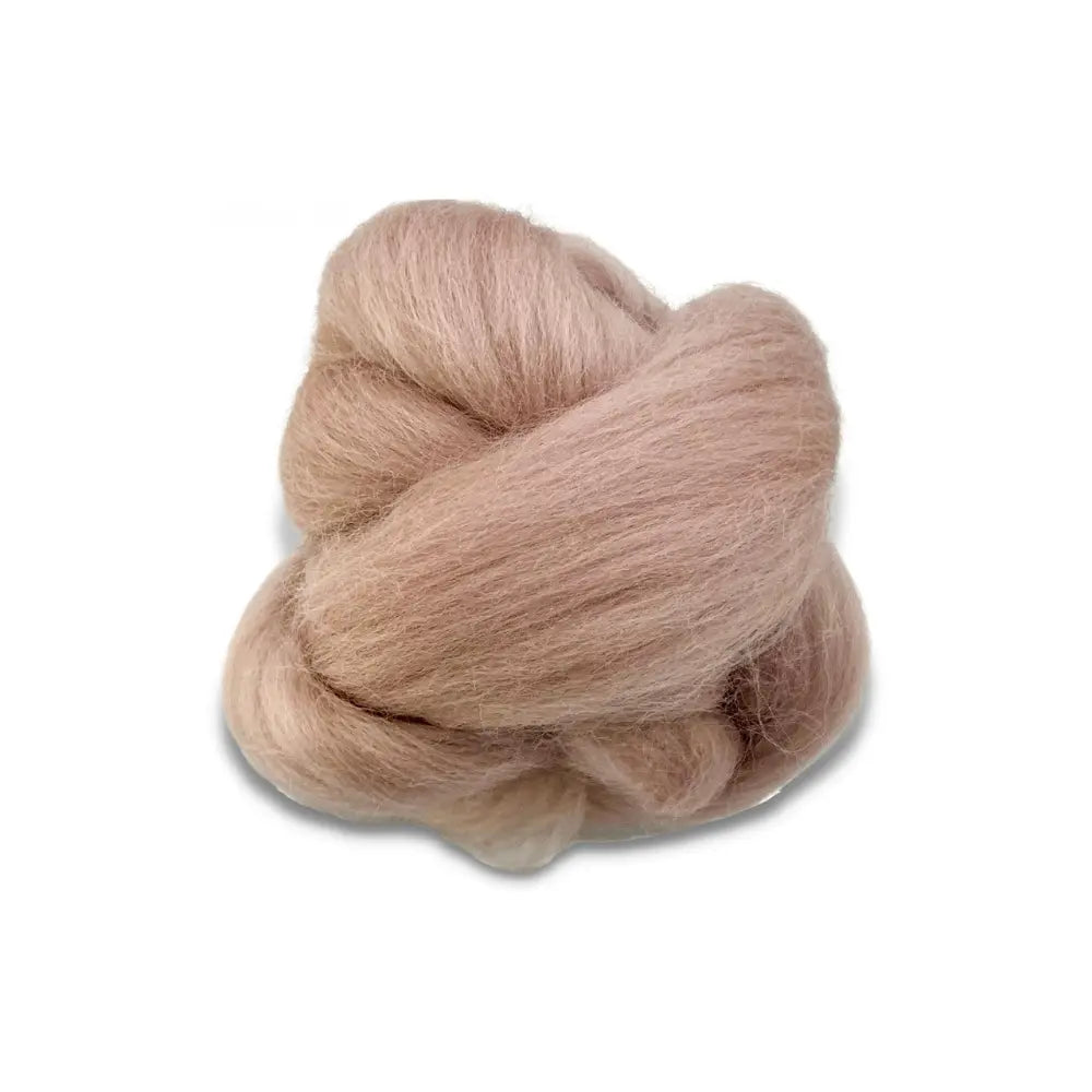 Corriedale wool top in mink pink