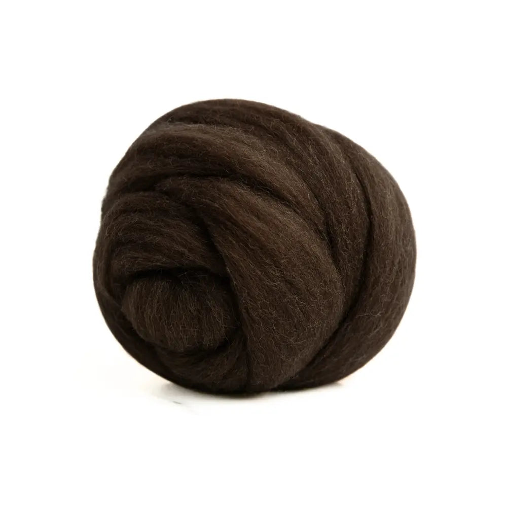 Natural brown Corriedale wool combed top spinning fiber in 1 lb bundle