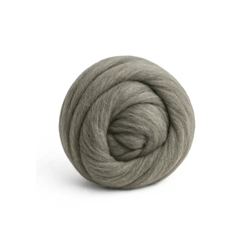 Natural gray Corriedale wool combed top spinning and felting fiber bundle