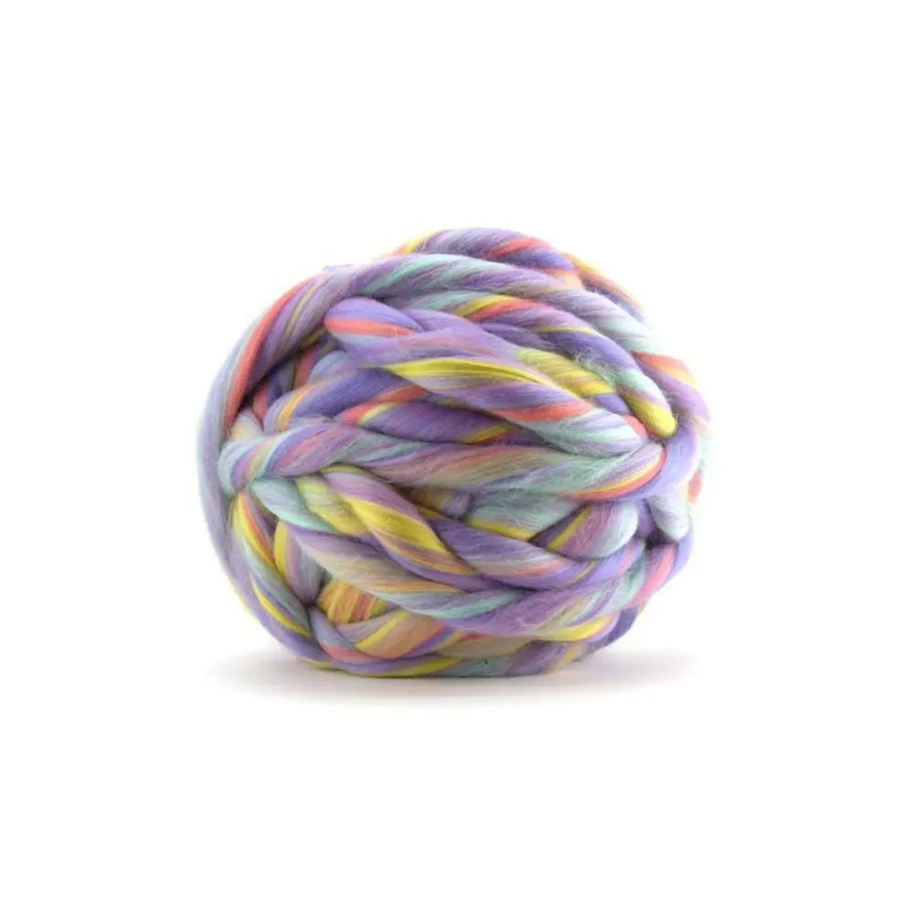 Colorful merino wool top in pastel colors