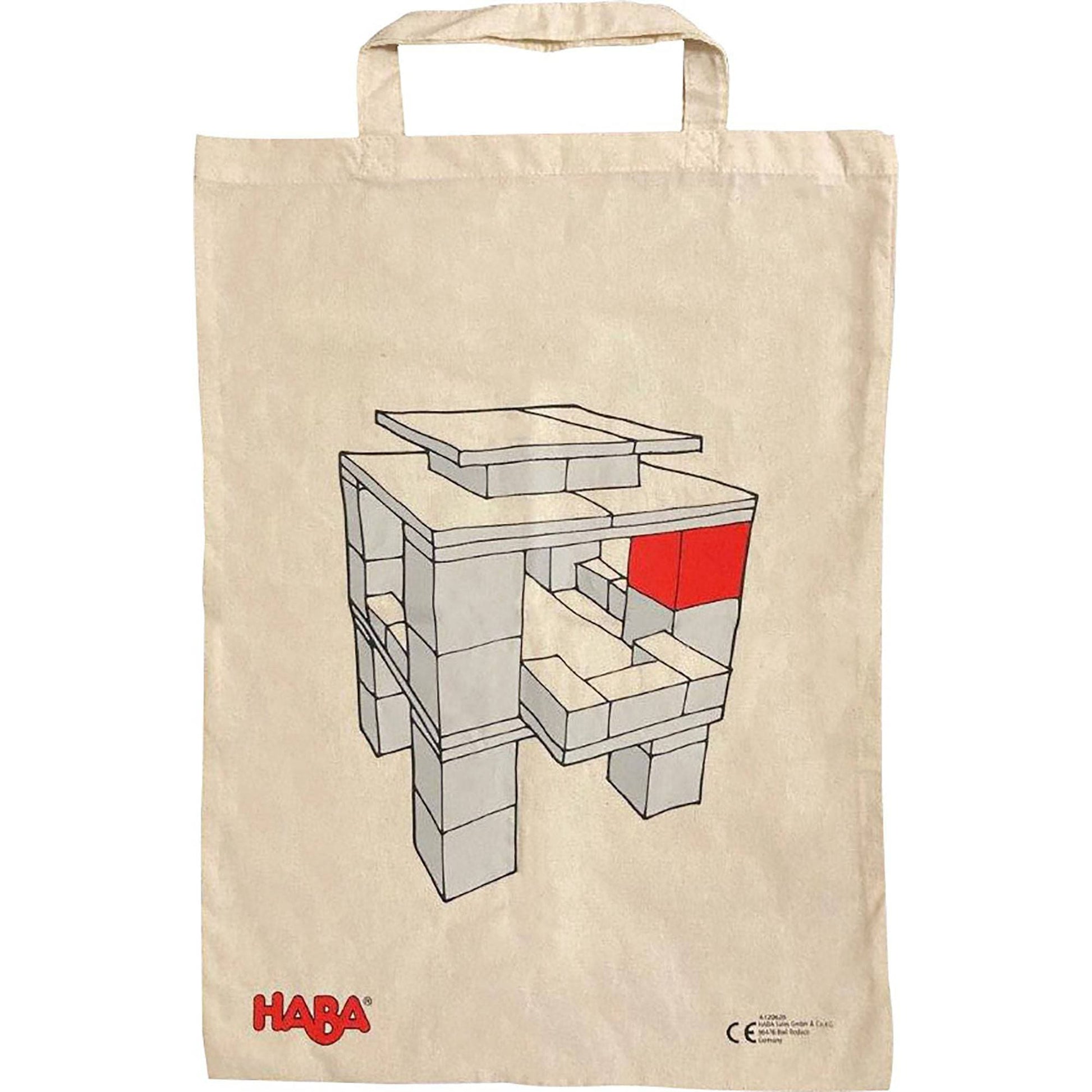 Cotton storage bag included with wooden building blocks set