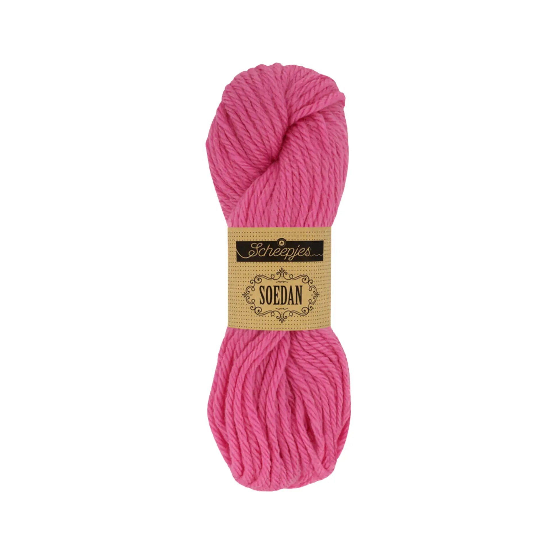 Cyclamen Scheepjes Soedan wool yarn for knitting, crochet, felting, weaving, and natural crafts.