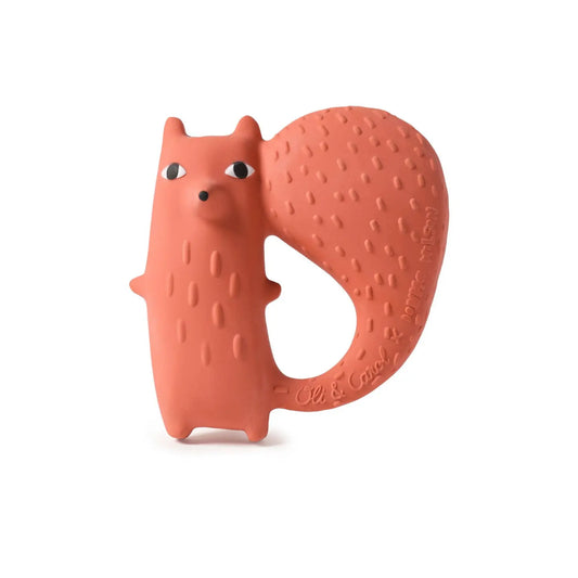 Cyril Squirrel Fox natural rubber teether and bath toy by Oli & Carol