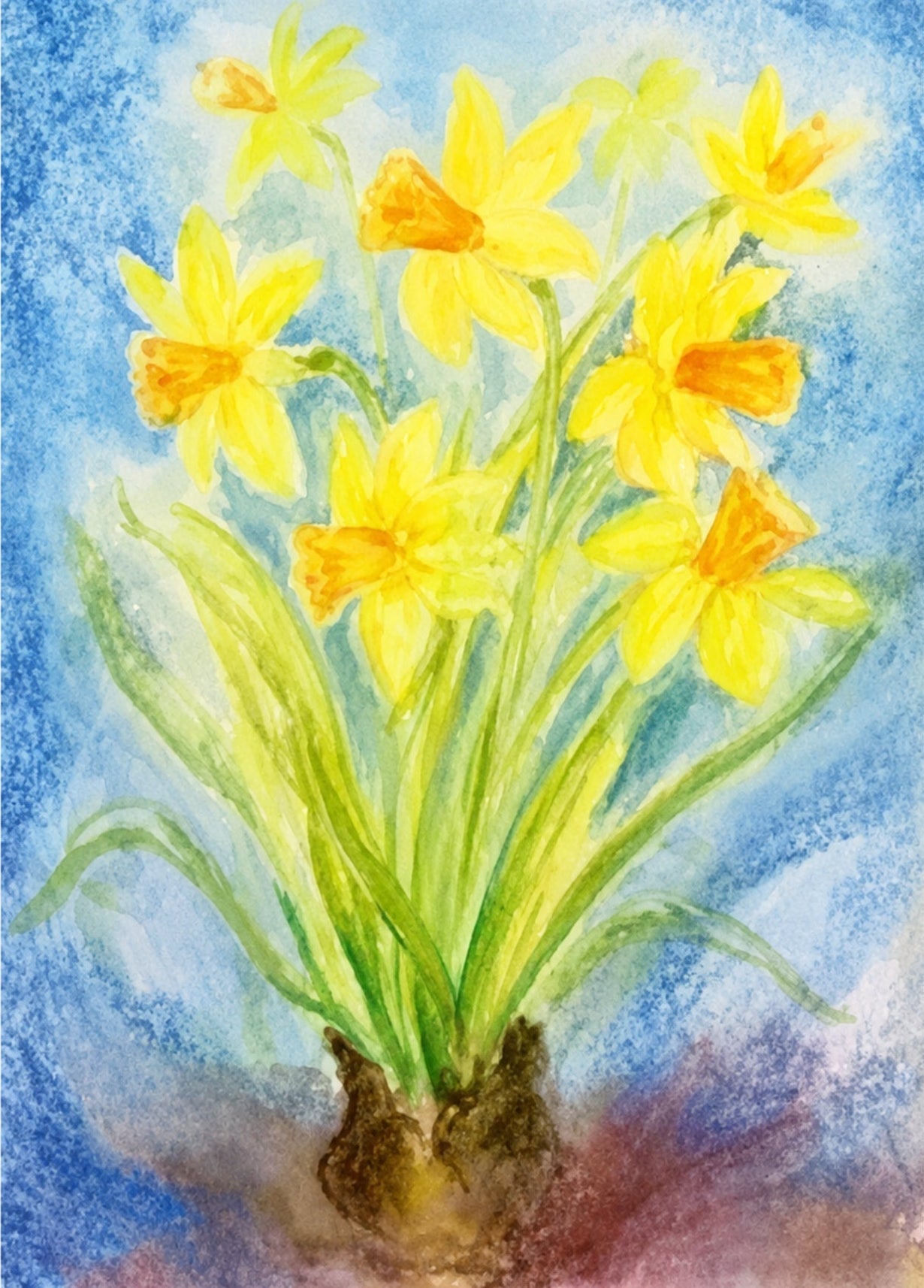 Yellow Daffodils postcard by Marjan van Zeyl