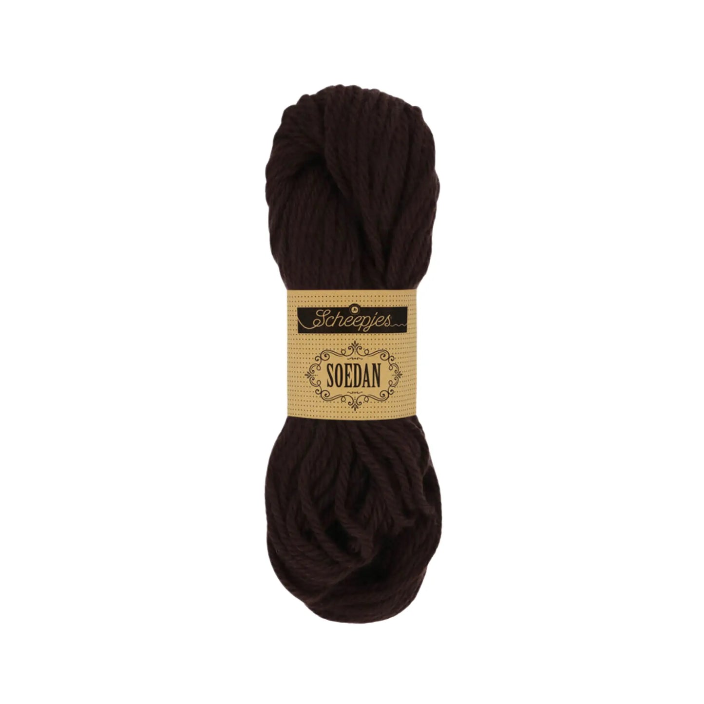 Dark Brown 1324 wool doll hair yarn in a deep brunette shade for Waldorf dolls.
