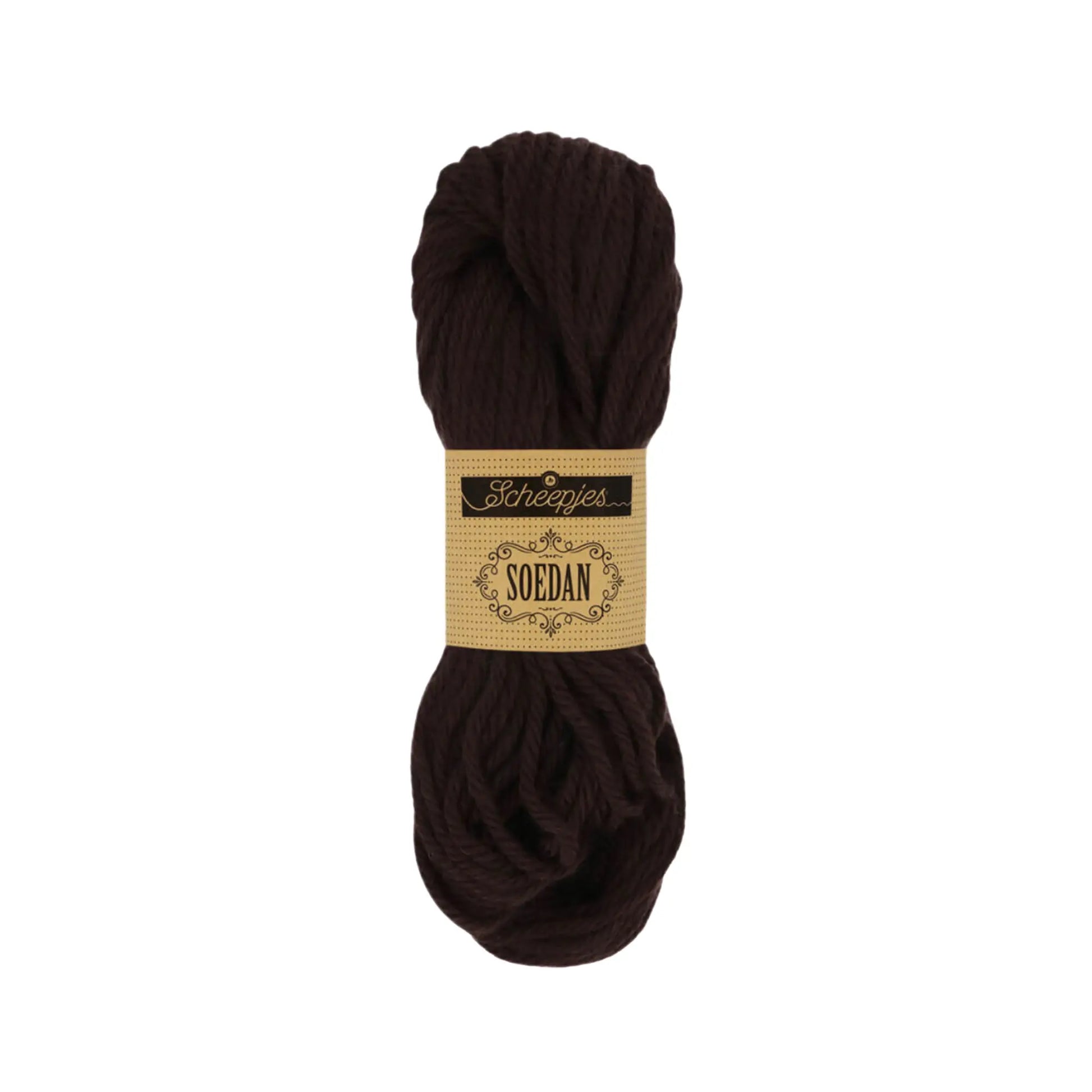 Dark Brown 1324 wool doll hair yarn in a deep brunette shade for Waldorf dolls.