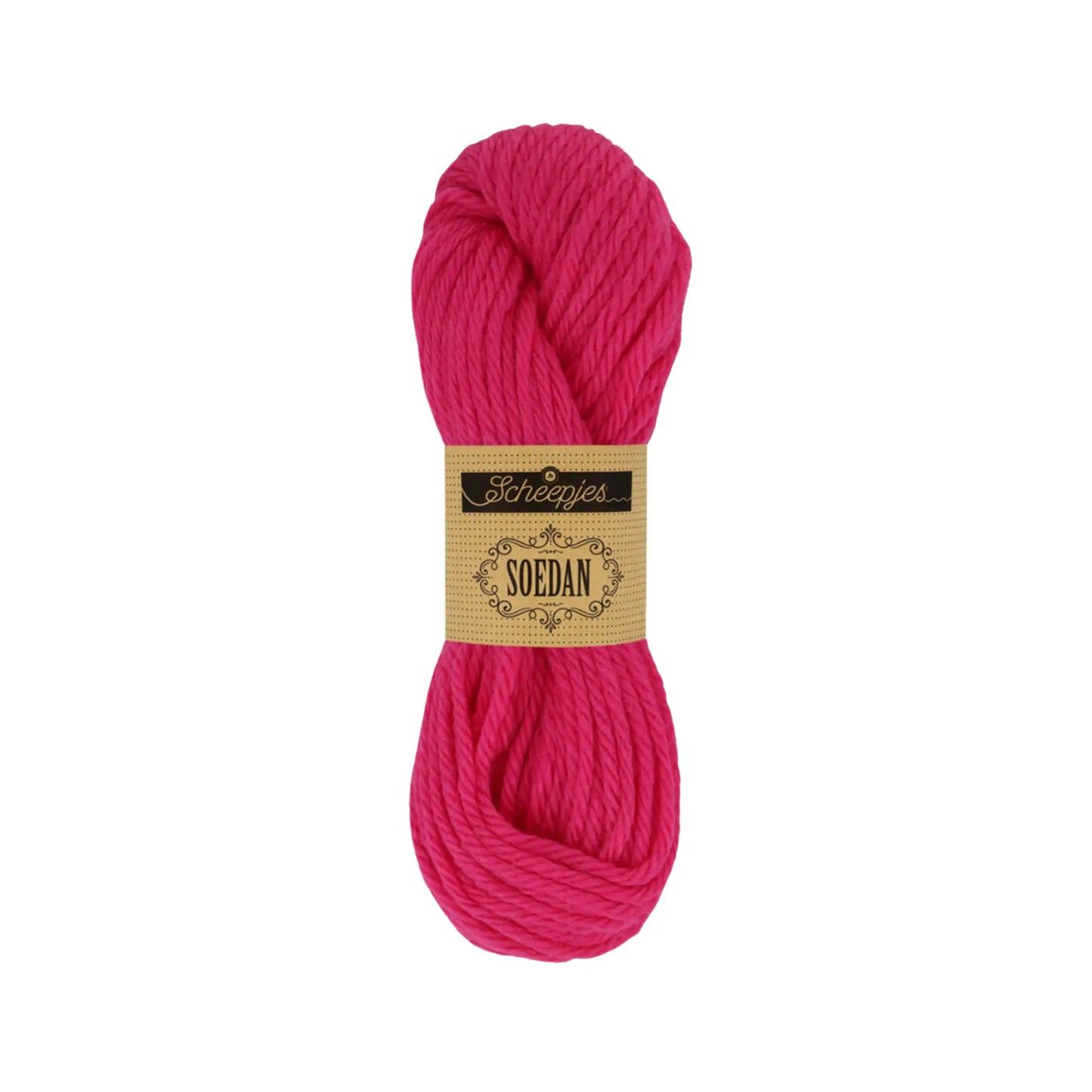 Dark Pink Scheepjes Soedan wool yarn for knitting, crochet, felting, weaving, and natural crafts.