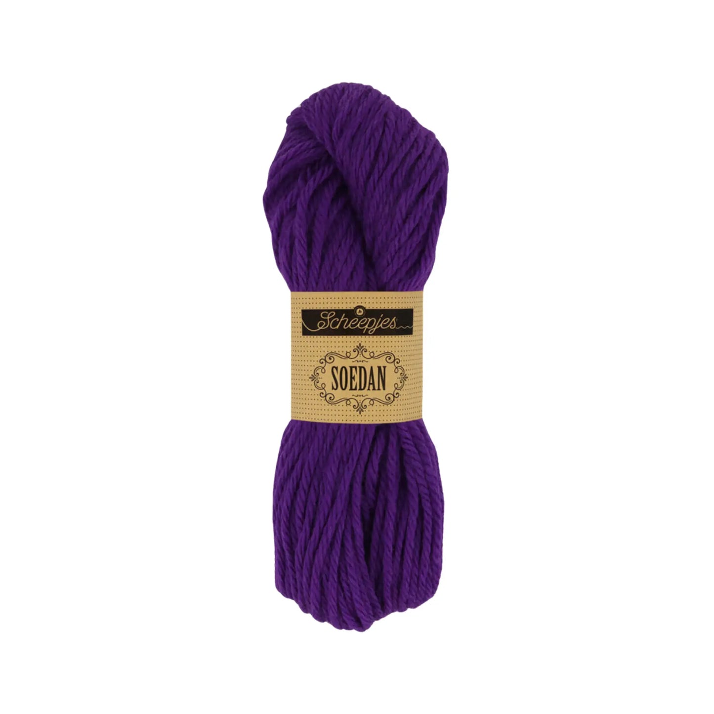 Dark Violet Scheepjes Soedan wool yarn for knitting, crochet, felting, weaving, and natural crafts.