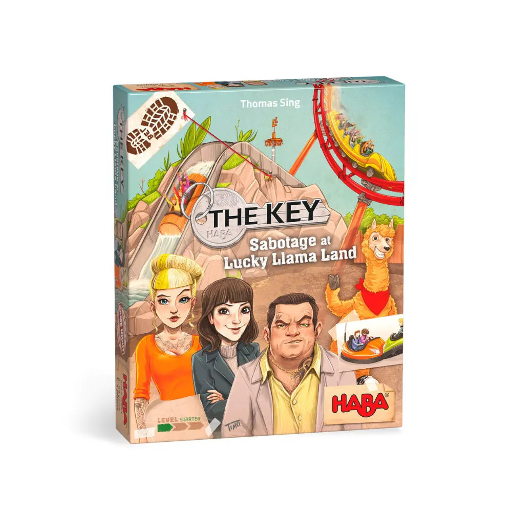 The Key Sabotage at Lucky Llama Land deduction mystery game box front