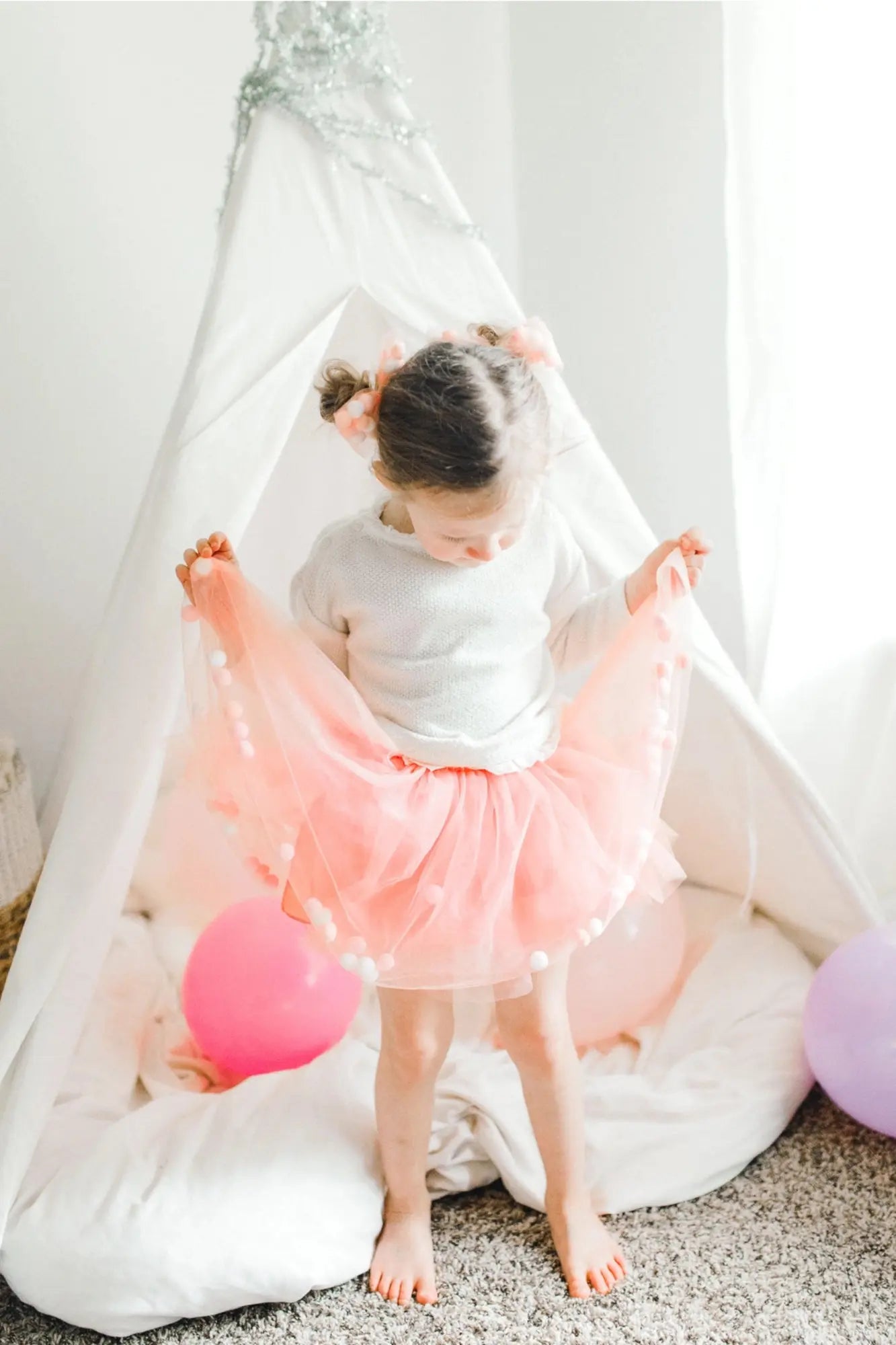 Soft Tulle Tutu + Pom Poms, Toddlers & Preschoolers - Alder & Alouette