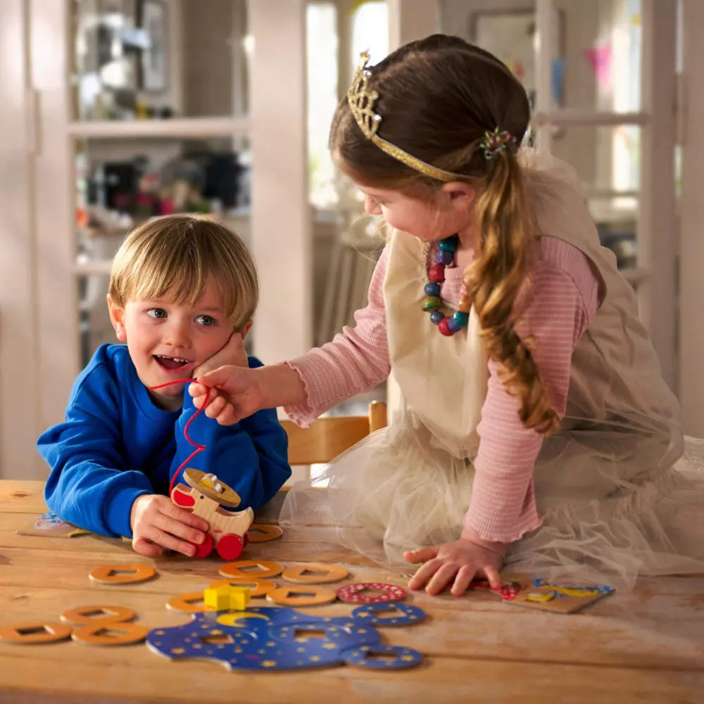 Young children playing The Duck Game matching and observation game