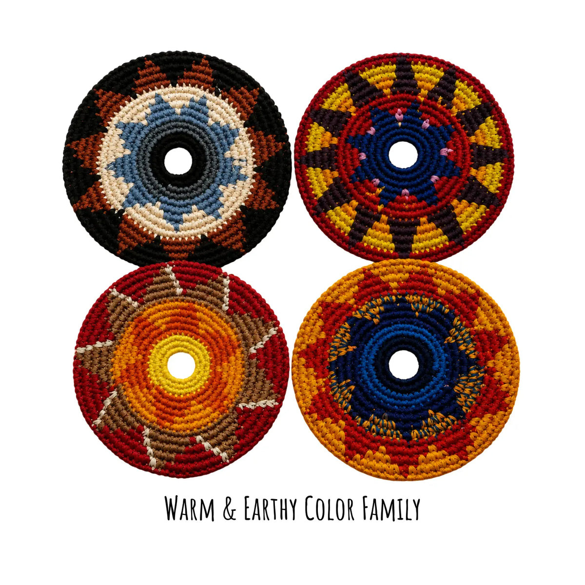four warm and earthy color family examples of soft frisbees