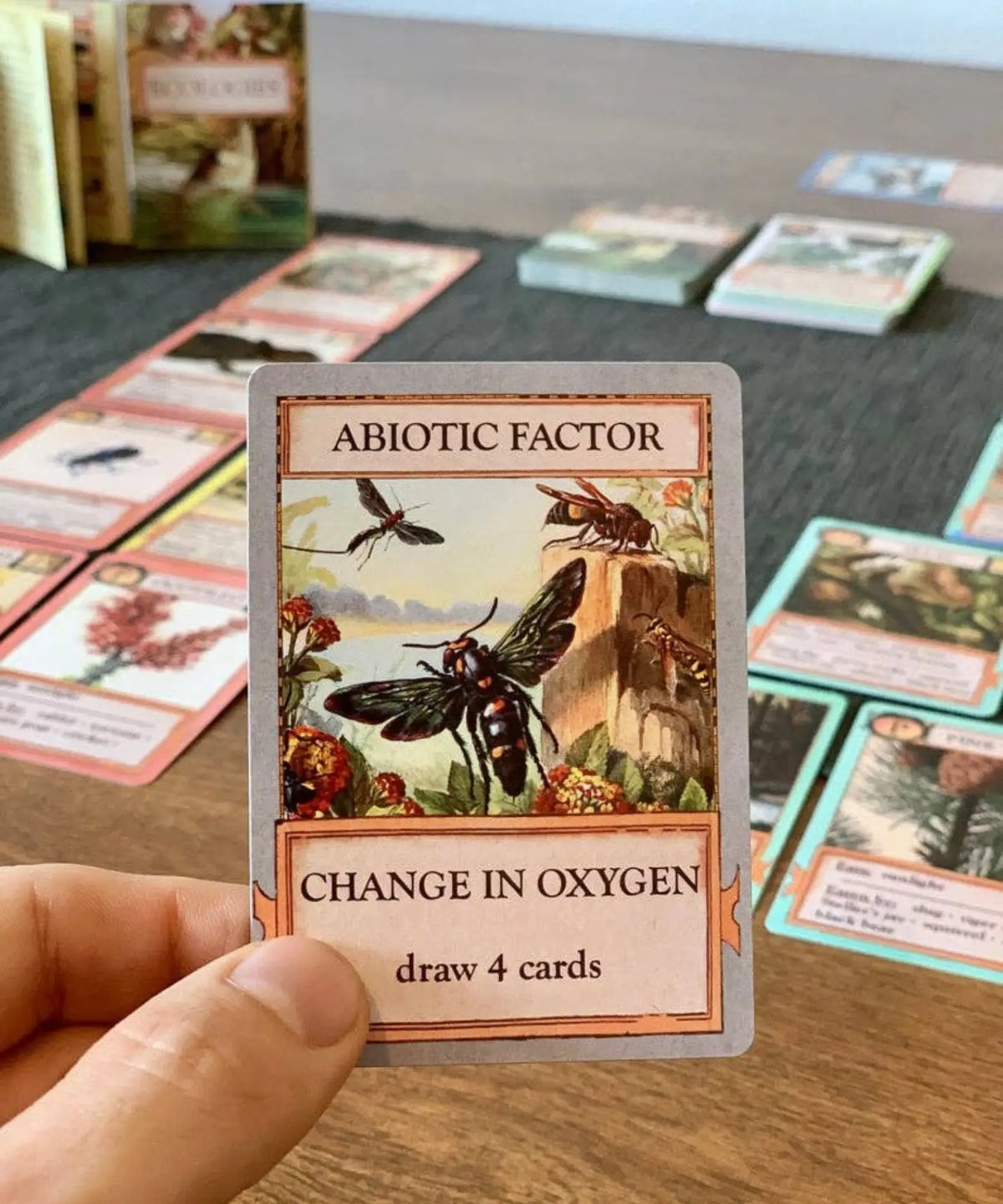 Abiotic Factor Change in Oxygen card from Ecologies Card Game during gameplay