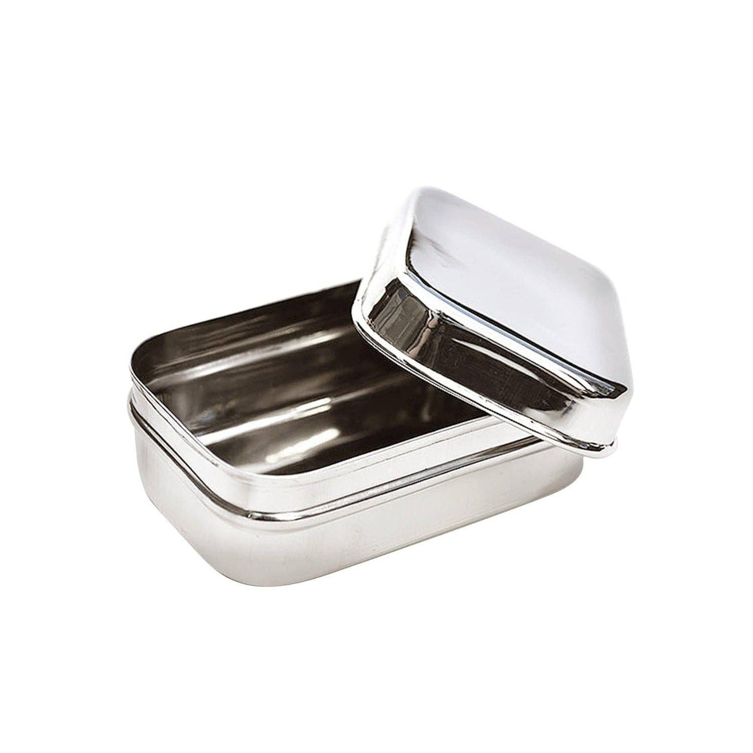 Open ECOlunchbox ECOlunchpod stainless steel snack container with lid