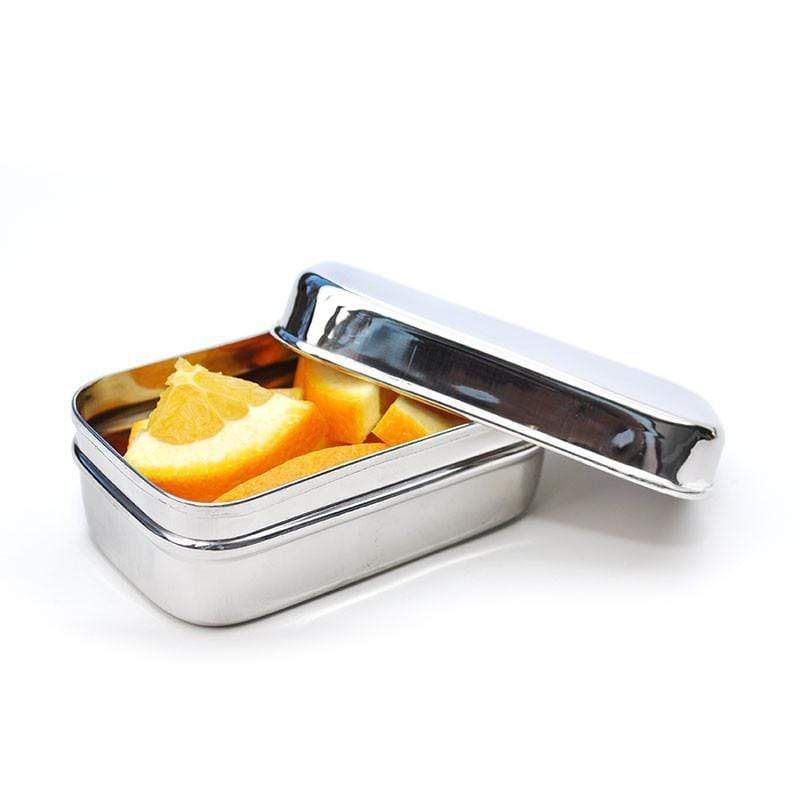 ECOlunchbox ECOlunchpod stainless steel snack container with orange slices