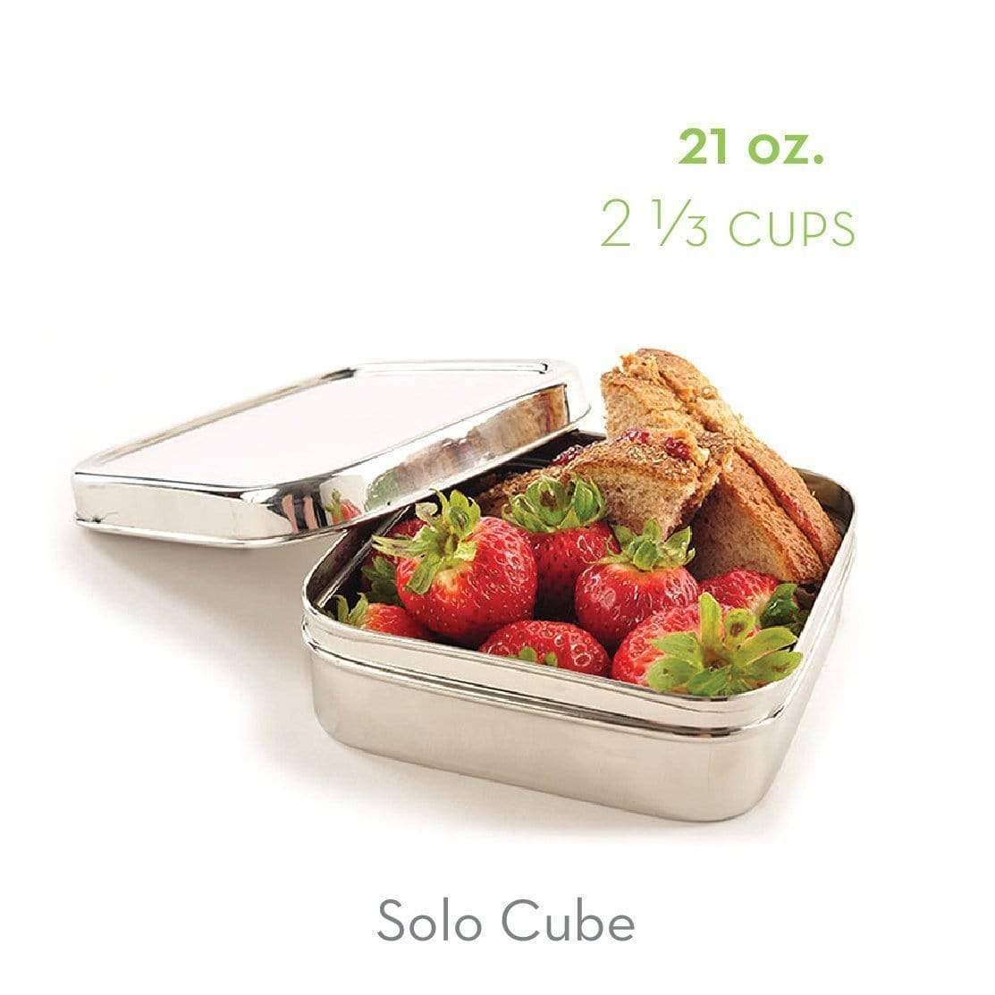 ECOlunchbox Solo Cube 21-ounce stainless steel lunch container capacity