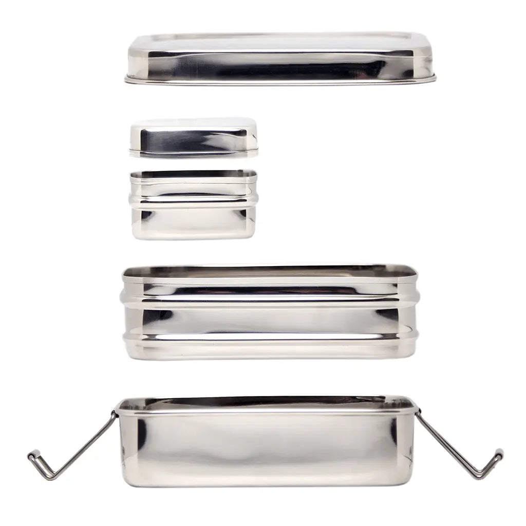 ECOlunchbox Three-in-One Classic three-piece nesting stainless steel containers
