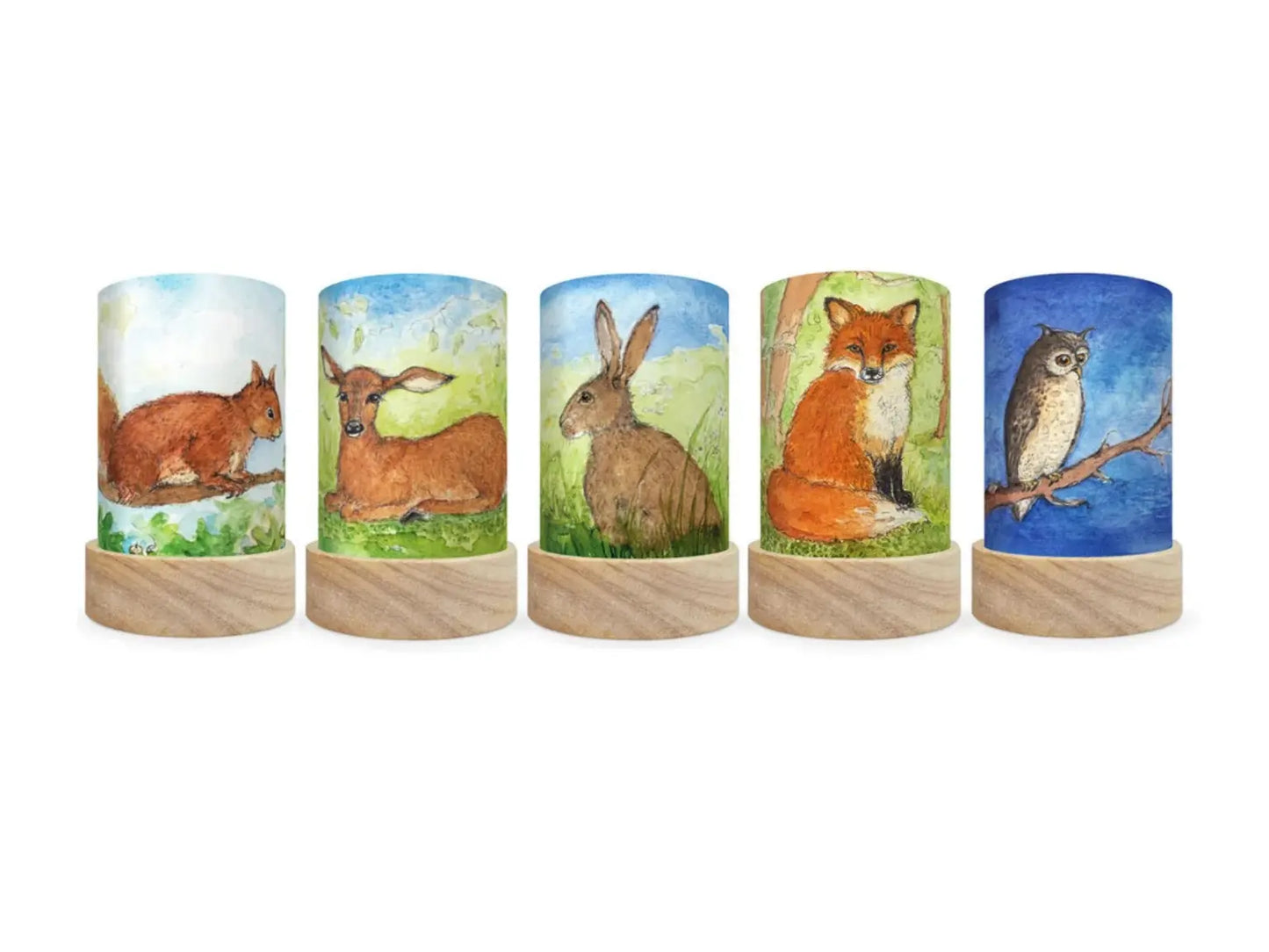 Toverlux Forest Animals Shade Set with squirrel deer hare fox and owl designs