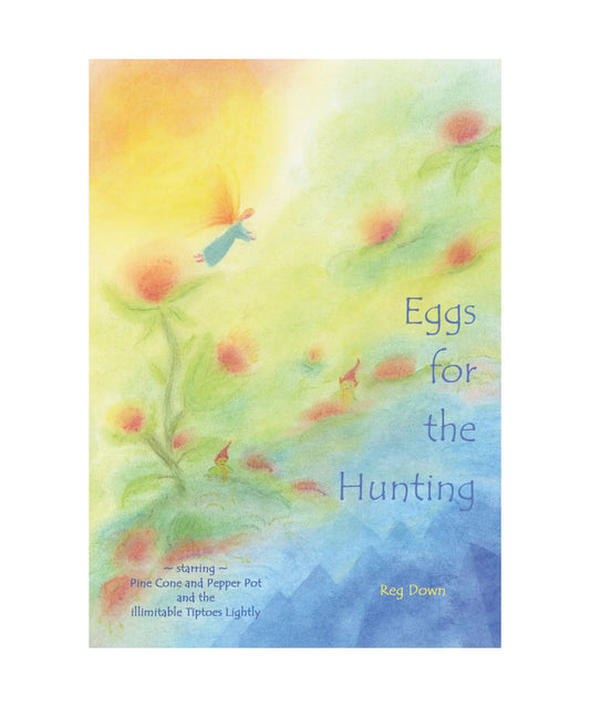 Book cover of 'Eggs for the Hunting' with a colorful illustration of a bird and eggs.