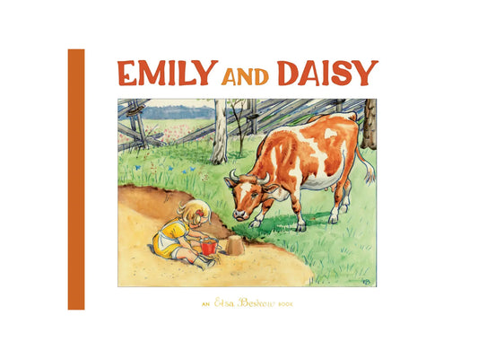 Book cover of 'Emily and Daisy' with a illustration of a child and cow in a pastoral setting.
