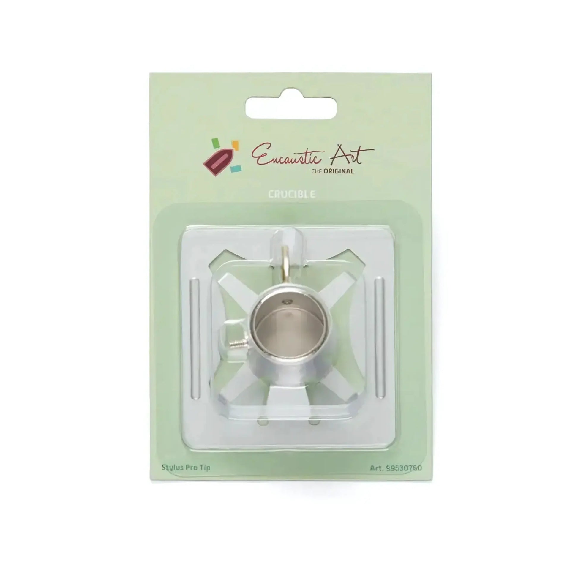 Encaustic Art Stylus Pro Wax Crucible in retail packing with a mint background