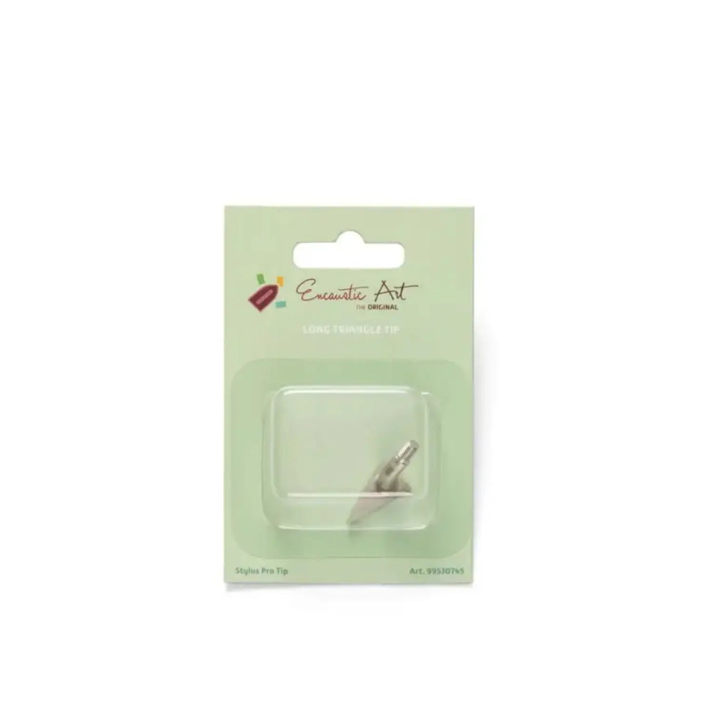 Encaustic Art Stylus Pro long triangle tip in retail packaging for geometric shapes with hot wax