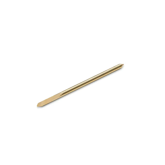brass colored encaustic art metal scribing tool for hot wax on a white background