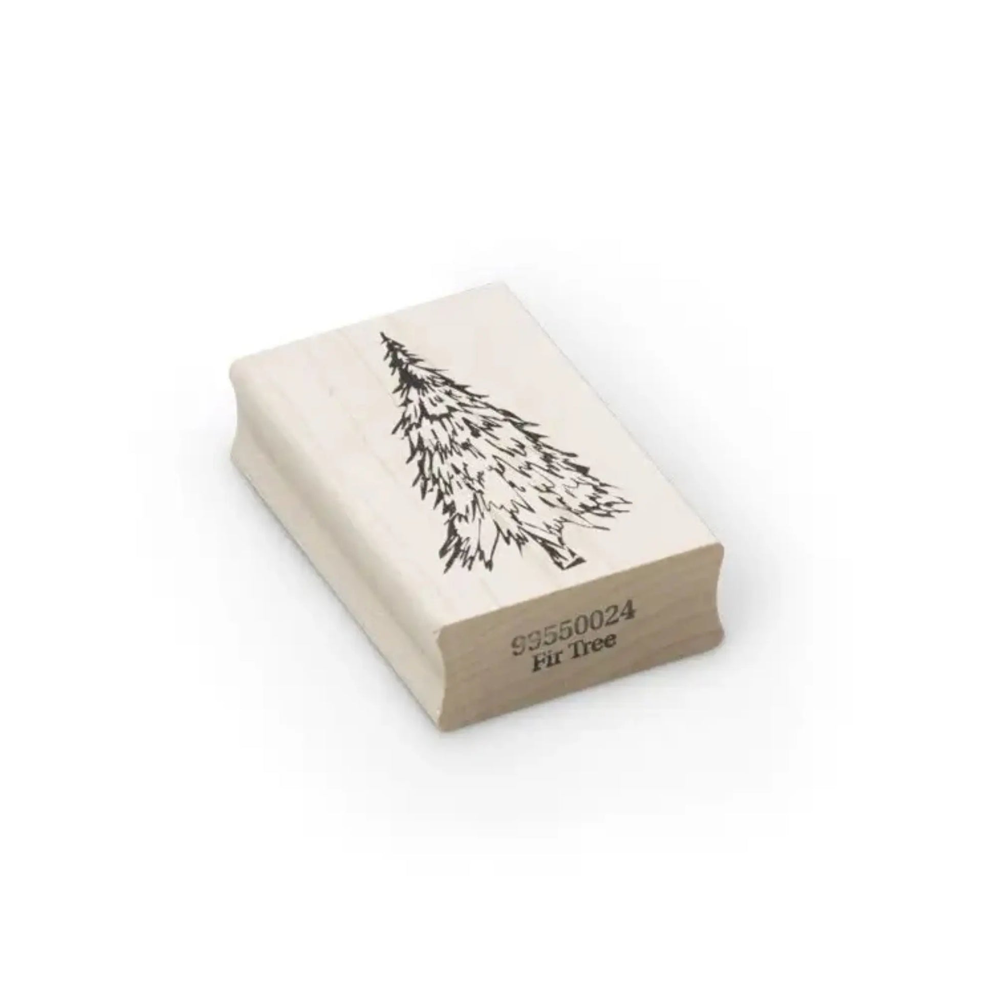 Rubber stamp with a tree design on a white background