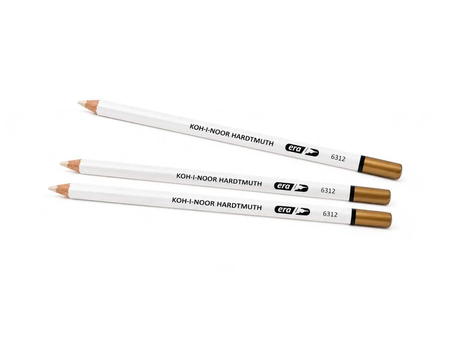 Three eraser pencils by Koh-I-Noor Hardtmuth with era 6312 branding
