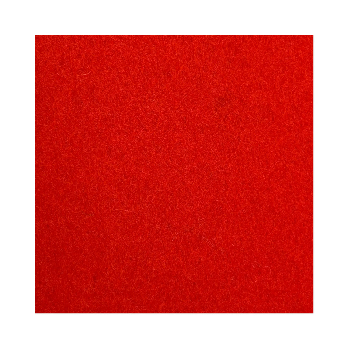 European wool felt sheet made in Spain color swatch in vermilion