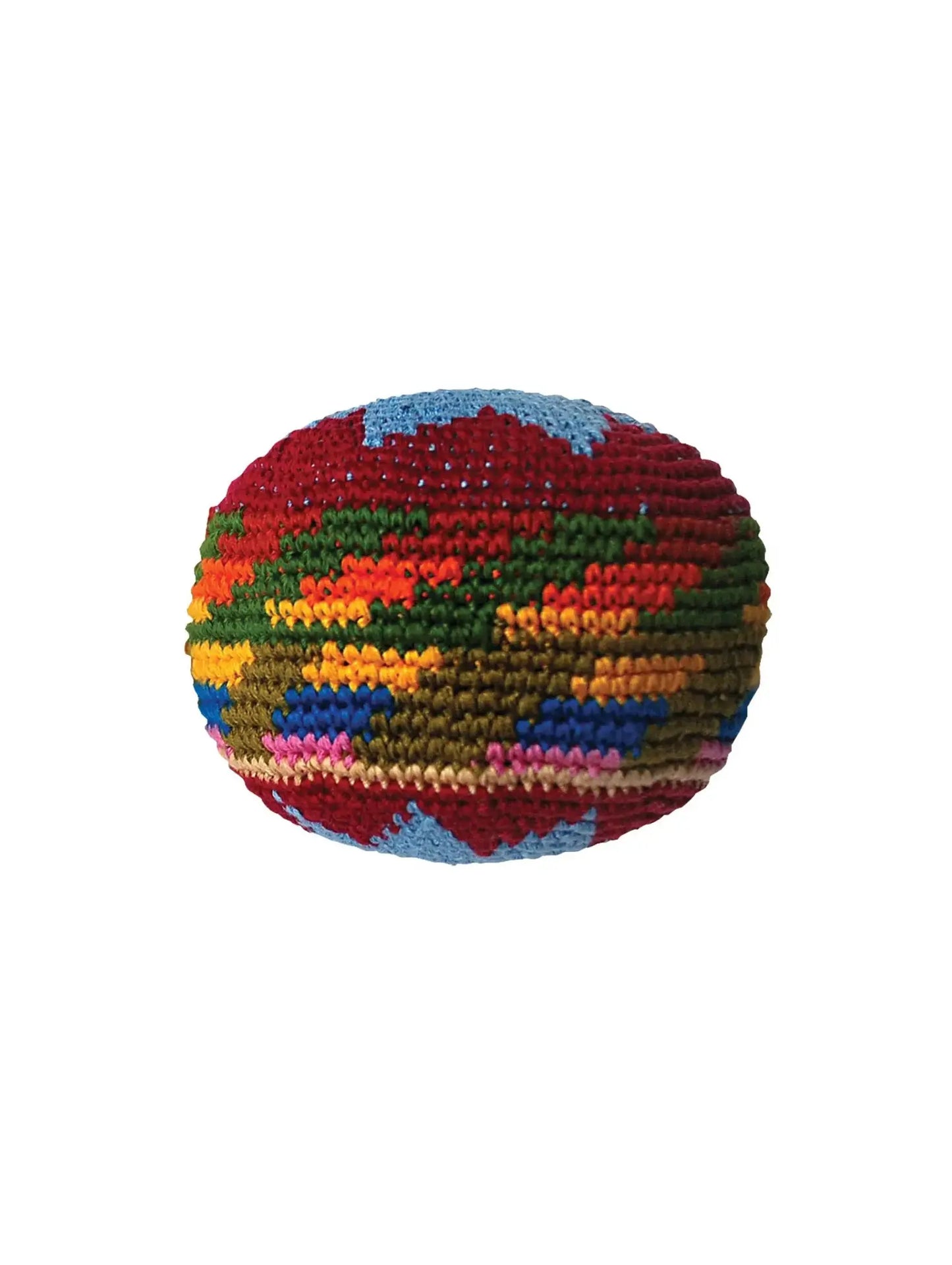 Colorful hacky sack extra large ball on a white background