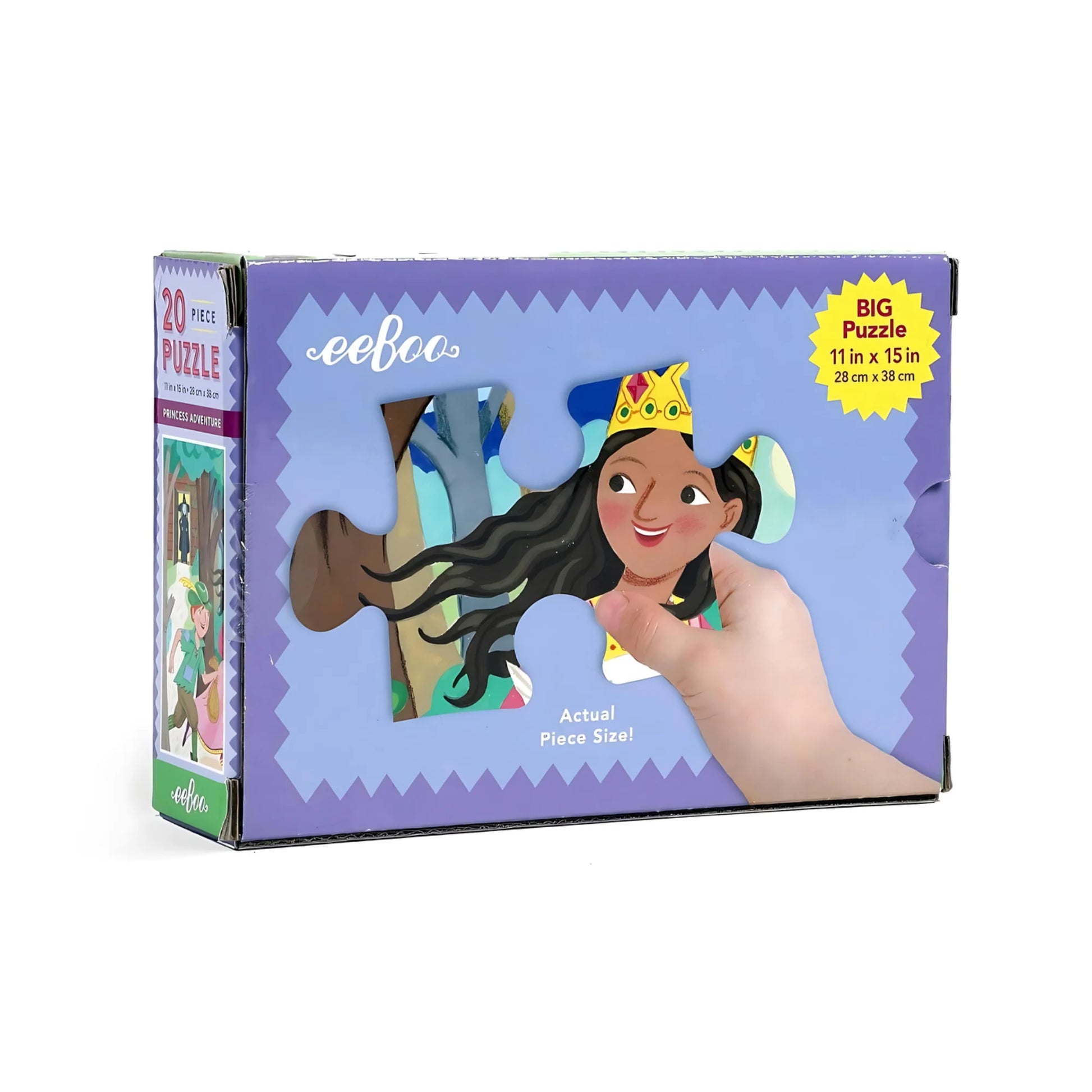 20-piece jigsaw box back cover with fairytale princess puzzle piece