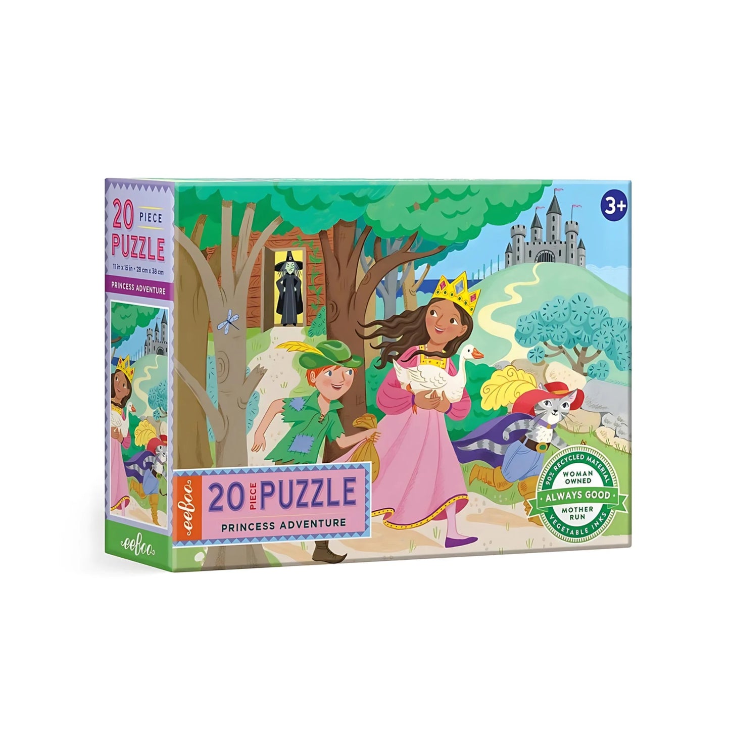 20-piece jigsaw box cover with fairytale characters and castle