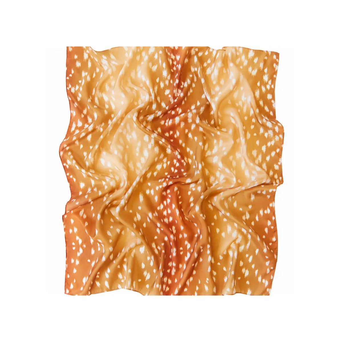 Sarah’s Silks fawn-print Playsilk draped against a white background
